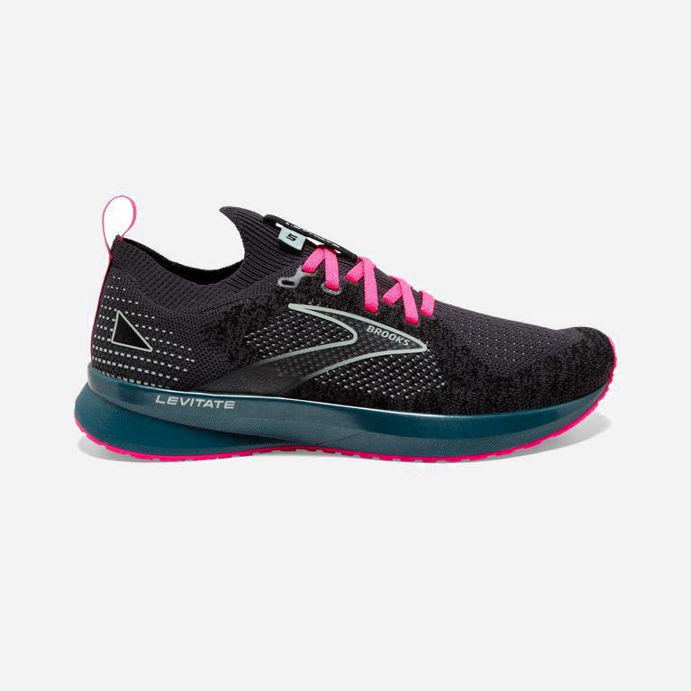 Brooks Levitate Stealthfit 5 Israel - Women's Energy Return Road Running Shoes - Black/Blue/Pink (56